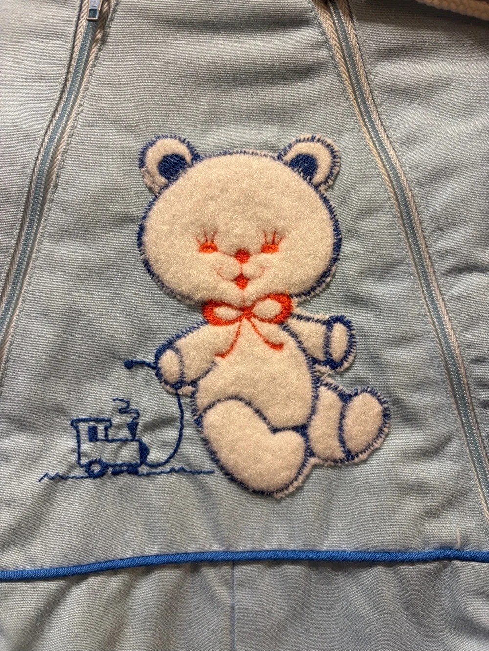 Vintage 80s JCPenney Toddletime Blue Teddy Bear Snowsuit - 6M (14-18 lbs)
